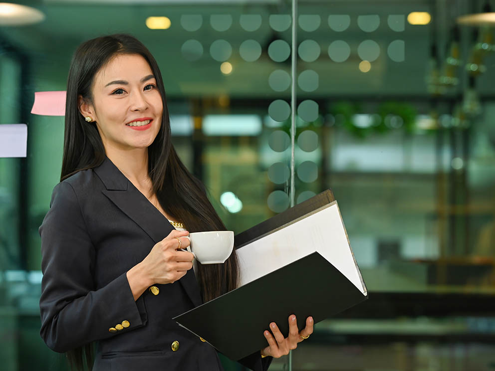 Businesswoman smiling